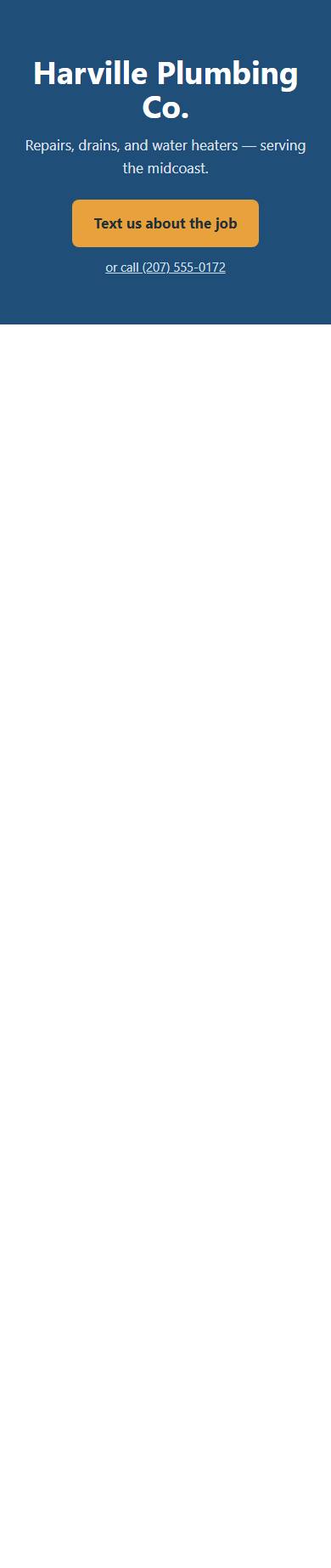 The old-pattern replica without JavaScript: a hero, then a blank page